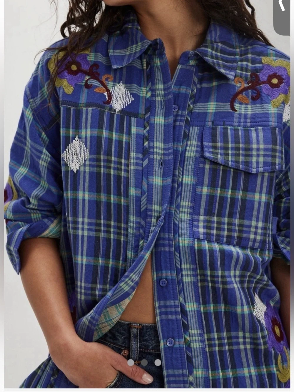 Free People We The Free Embroidered Sashiko Shirt